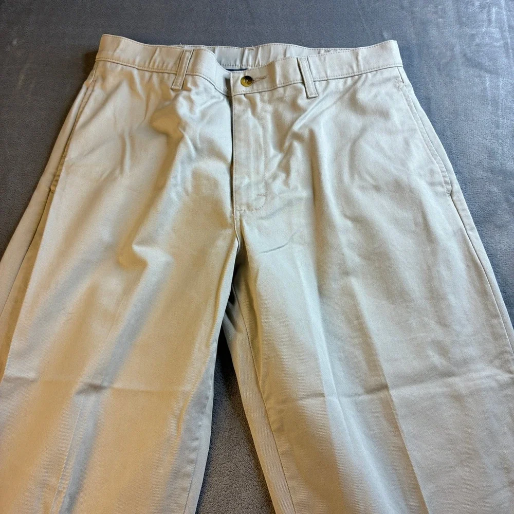 Wrangler Khakis Authentic Mens 33x30 Tan Beige‎ 100% Cotton Straight Leg Pants